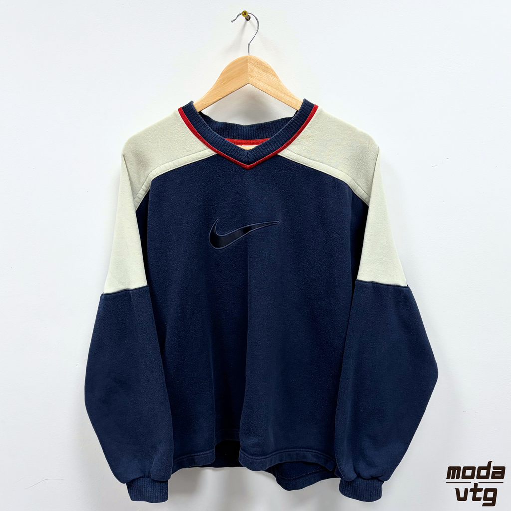 Vintage 90s Nike Sweatshirt Navy Medium Retro