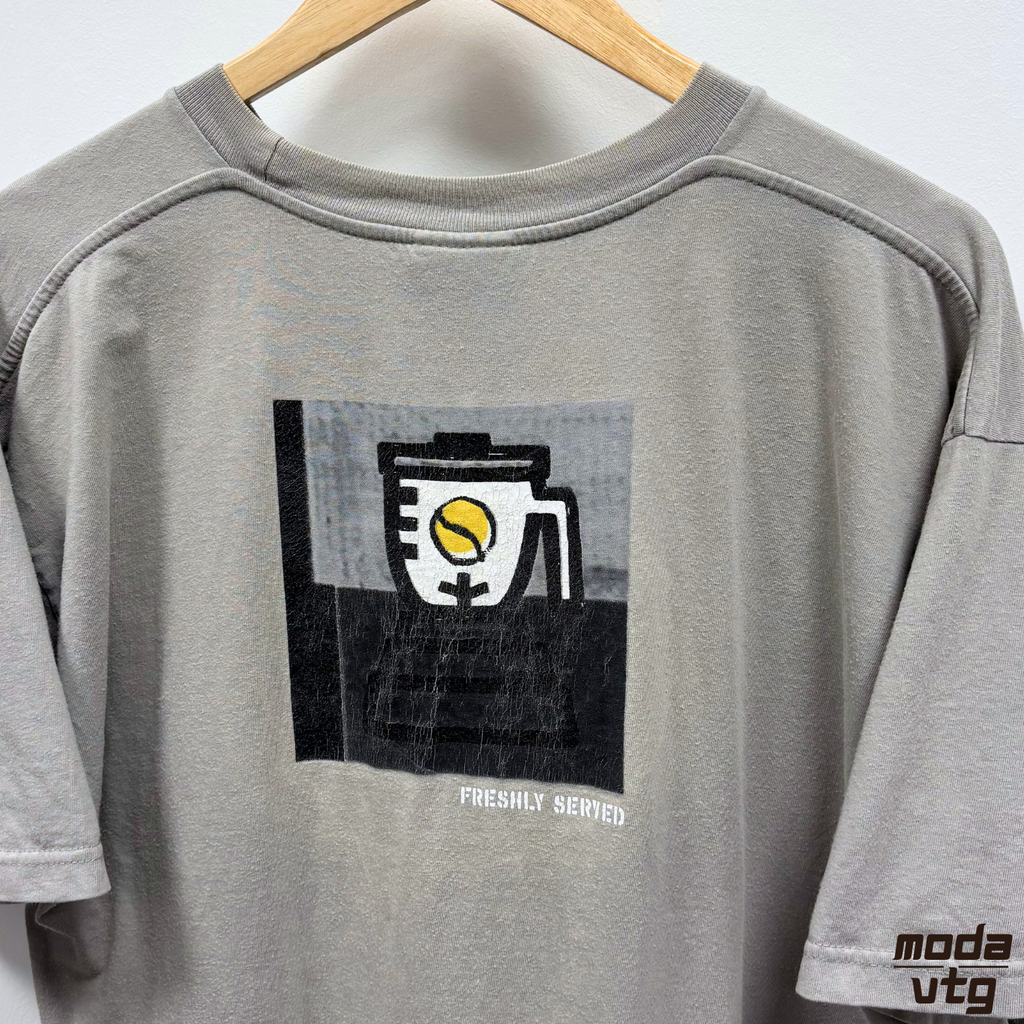 Vintage 90s Nike Challenge Court Grey T-Shirt Large Summer Holiday Graphic