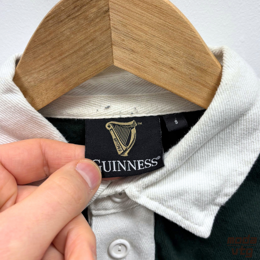 Vintage Y2K Guinness Rugby Polo Green Medium