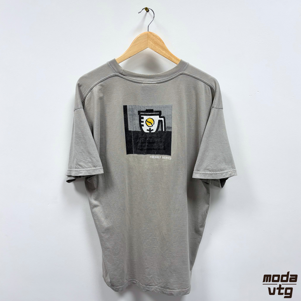 Vintage 90s Nike Challenge Court Grey T-Shirt Large Summer Holiday Graphic