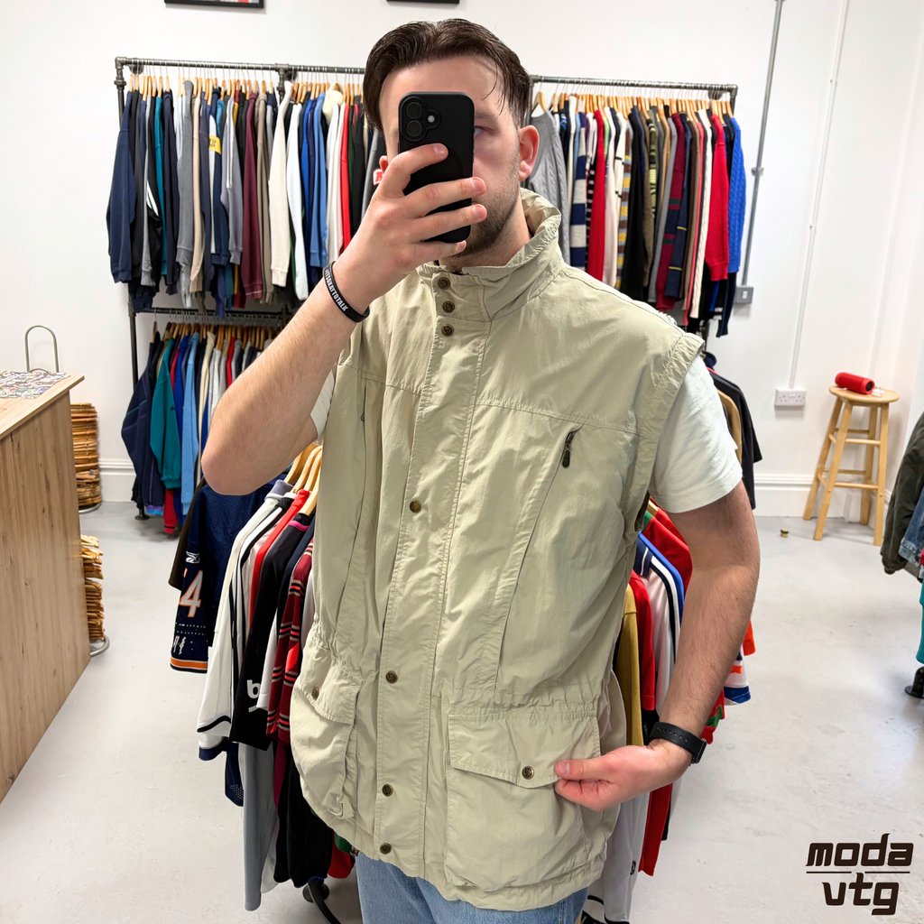 Vintage Y2K Fjällräven Jacket Beige XL G-1000 Field Coat Retro Removable Sleeves