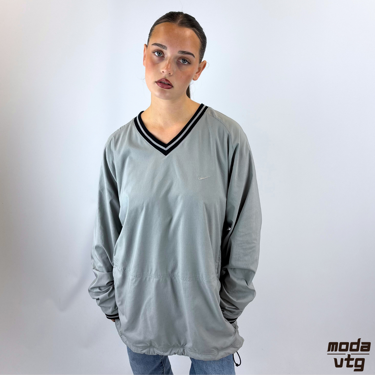 Vintage Y2K Nike Windbreaker Grey XL Pullover