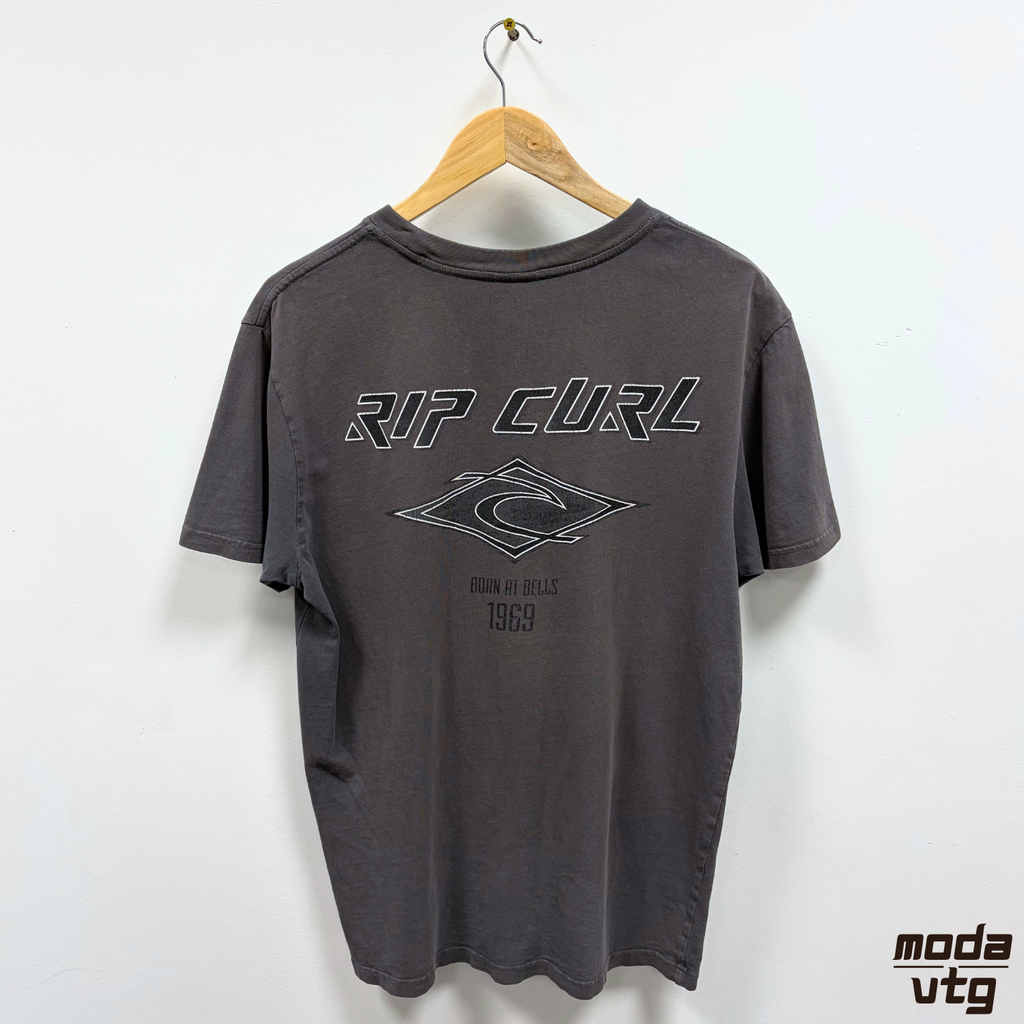 Vintage Y2K RIP CURL T-Shirt Grey Small Unisex Retro Summer Holiday