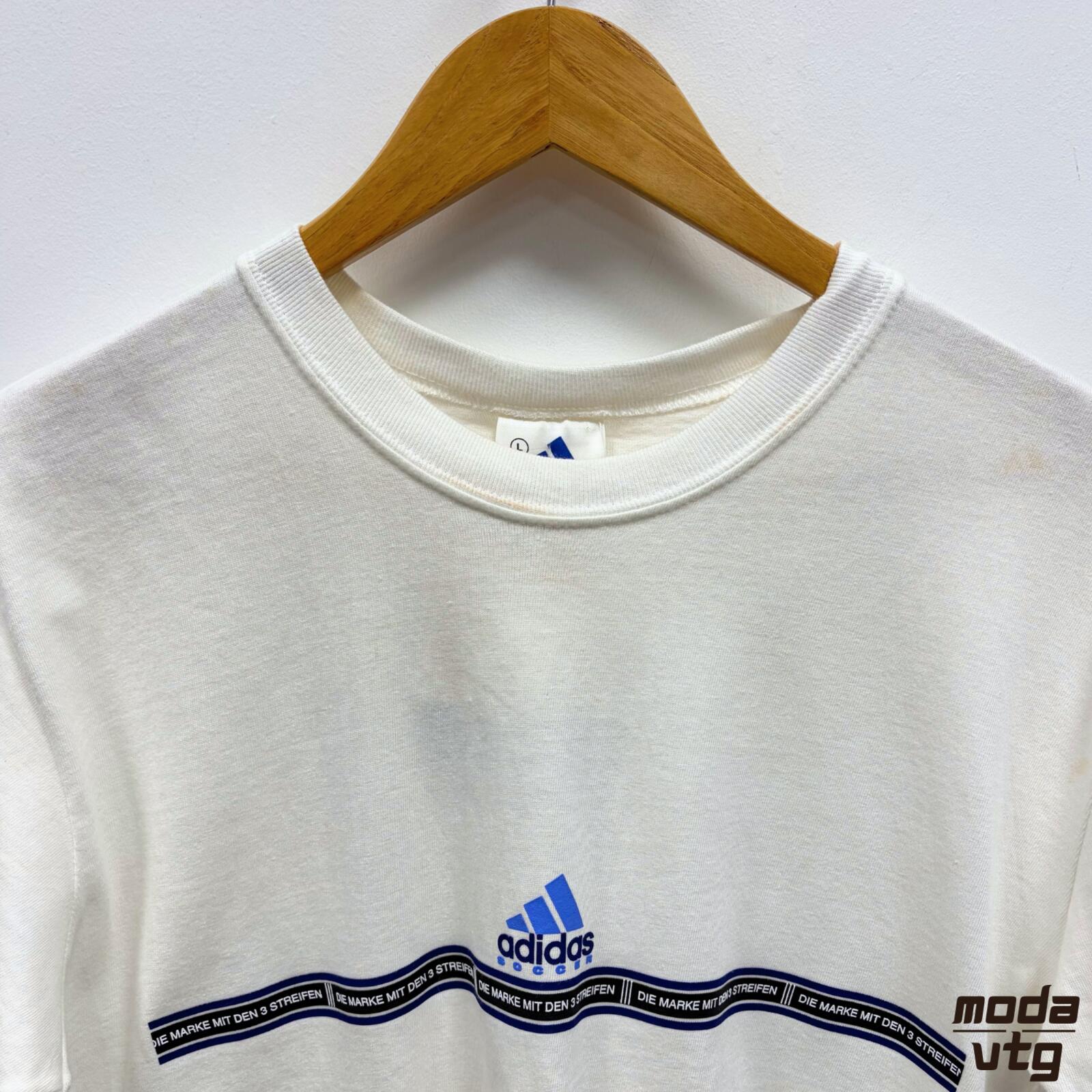 Vintage 90s Adidas T-Shirt White Women’s Large Retro Deadstock BNWT