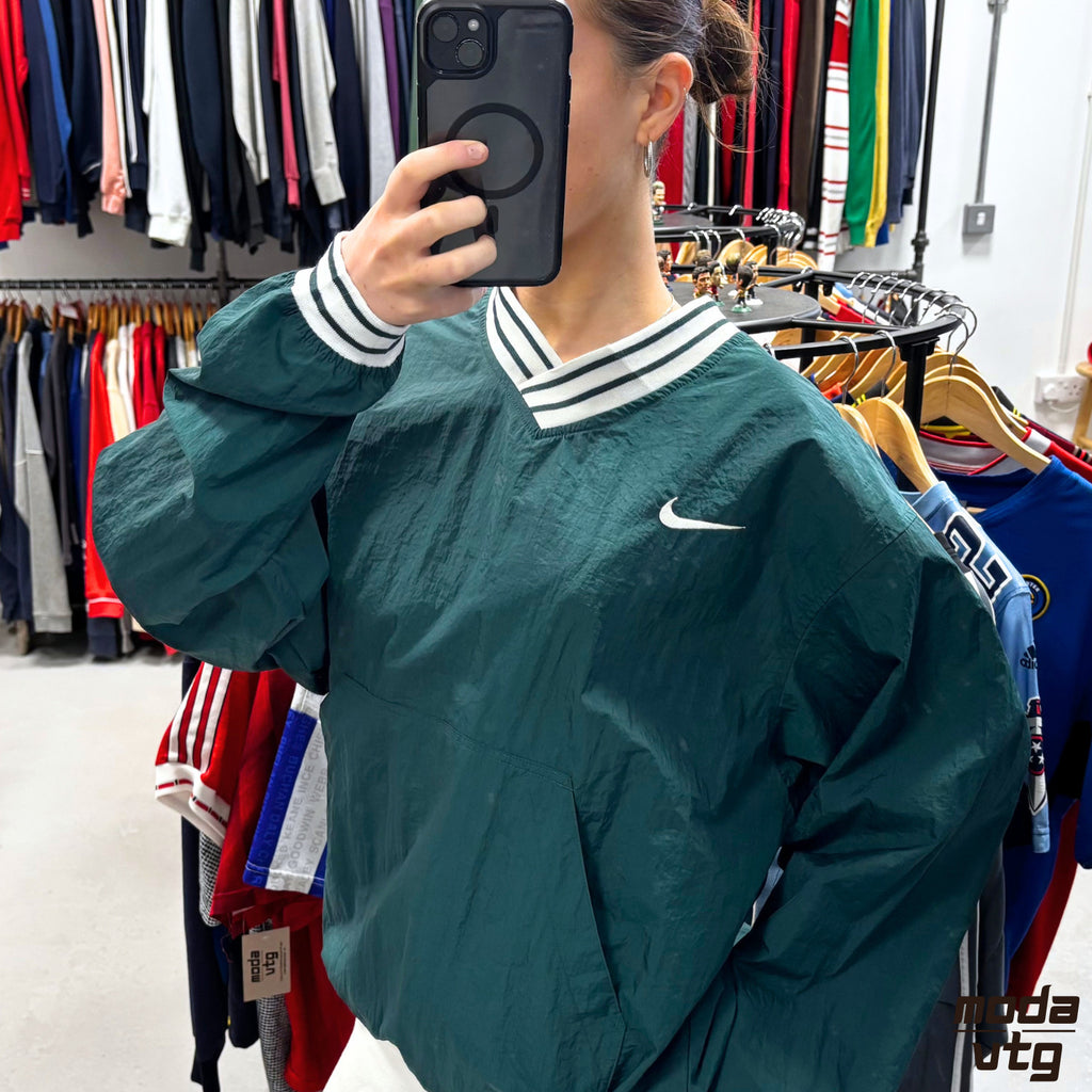 Vintage 90s Nike Windbreaker Green Large Retro Unisex Pullover