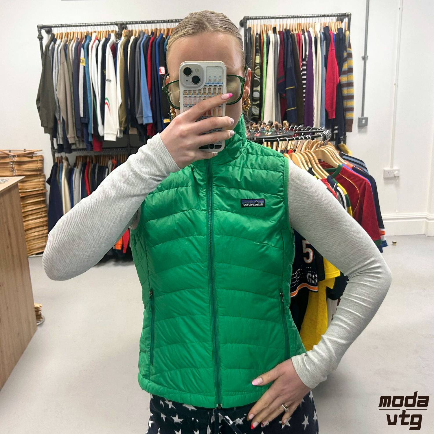 Vintage Y2K Patagonia Gilet Green Women’s Small Winter Walking Gorpcore