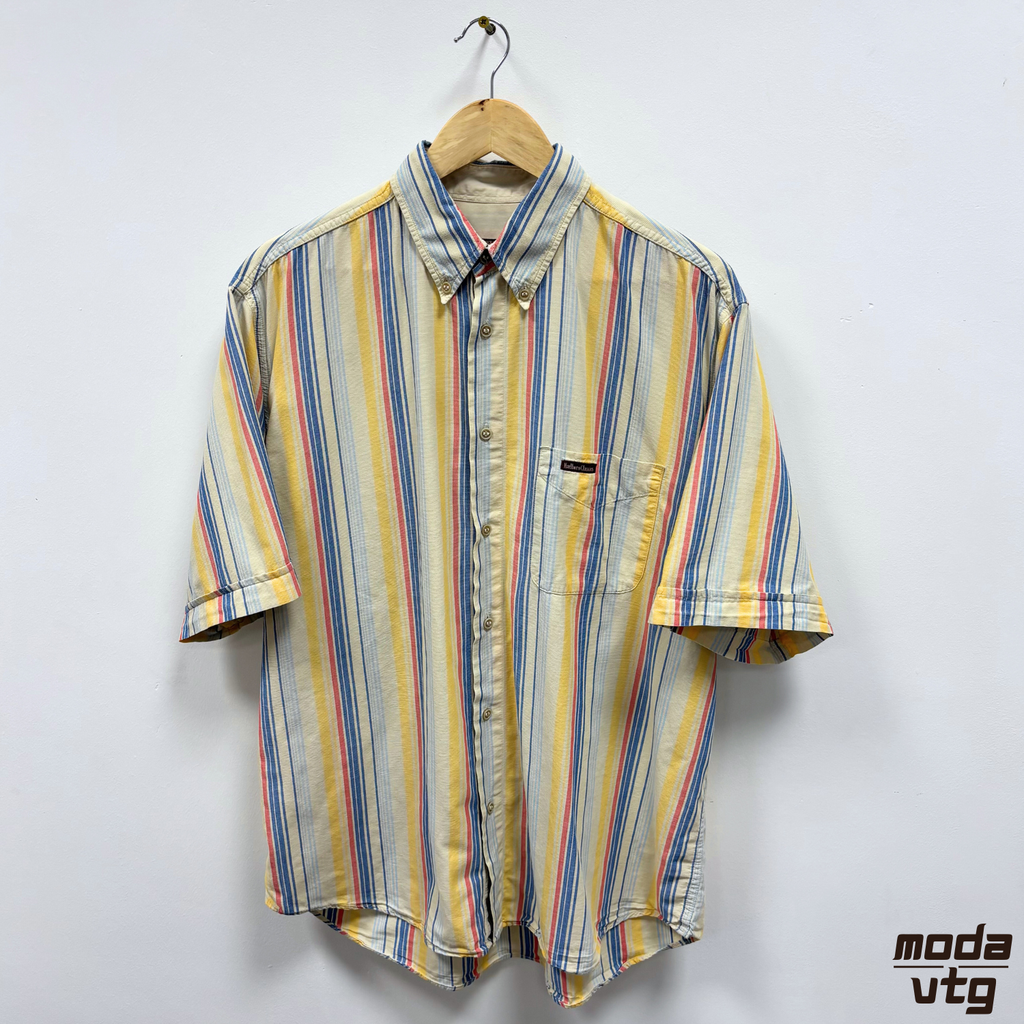 Vintage 90s Marlboro Classics Shirts XL Multicoloured Wavy Funky Retro Short Sle