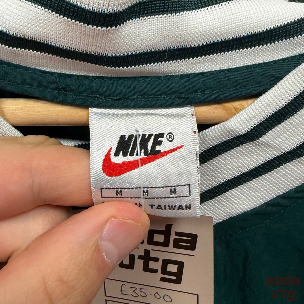 Vintage 90s Nike Windbreaker Green Large Retro Unisex Pullover