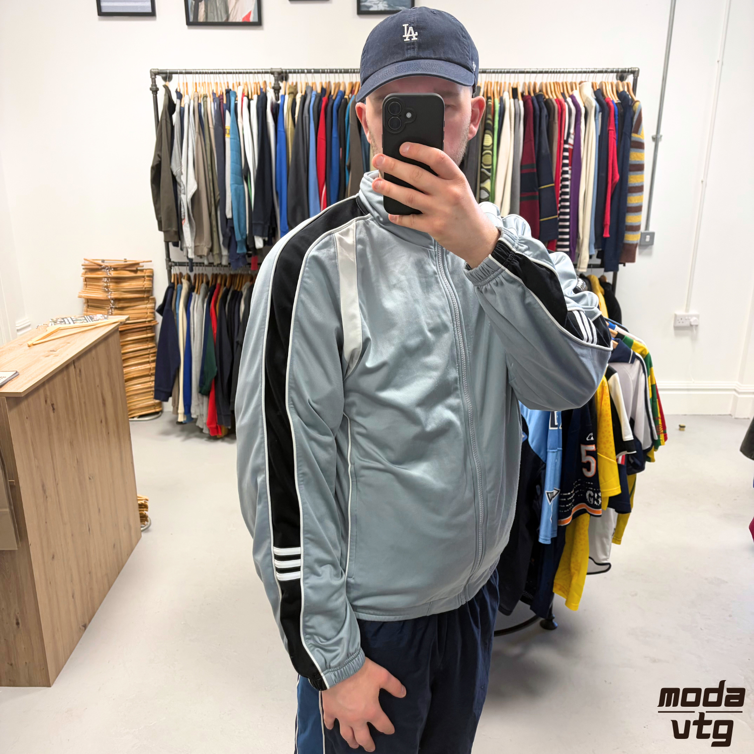 Vintage Y2K Adidas Track Jacket Large Grey Retro Unisex