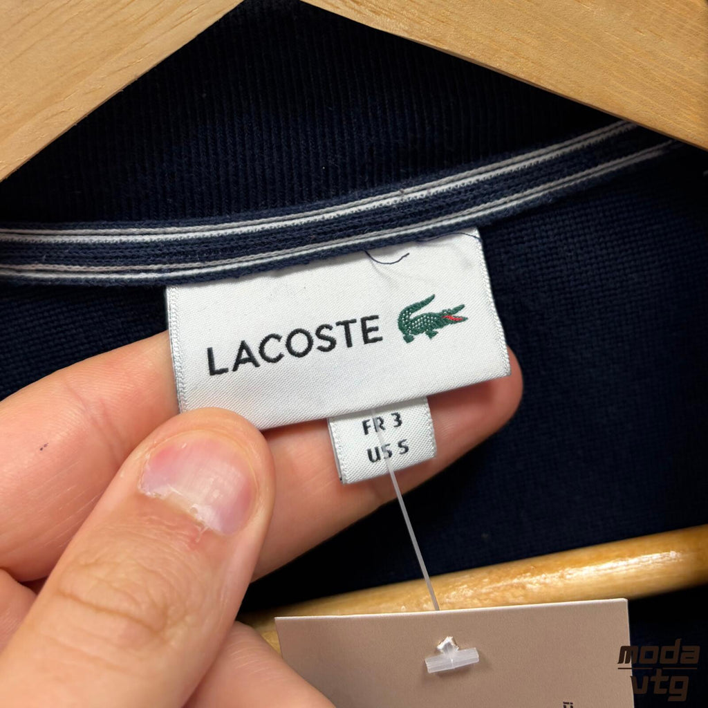 Vintage Y2K Lacoste Sweatshirt Navy Small Retro Unisex Full Zip