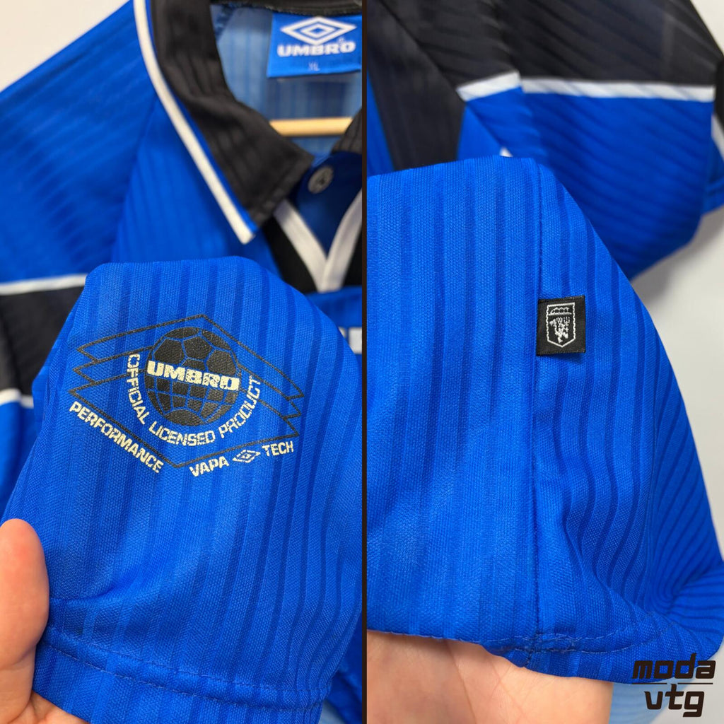 Vintage 1996/98 Manchester United Jersey Away Blue XL Umbro Retro Unisex