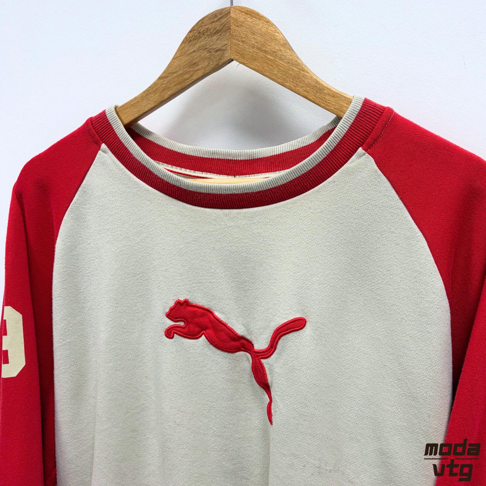 Vintage 90s Puma Sweatshirt Beige Medium Retro Unisex