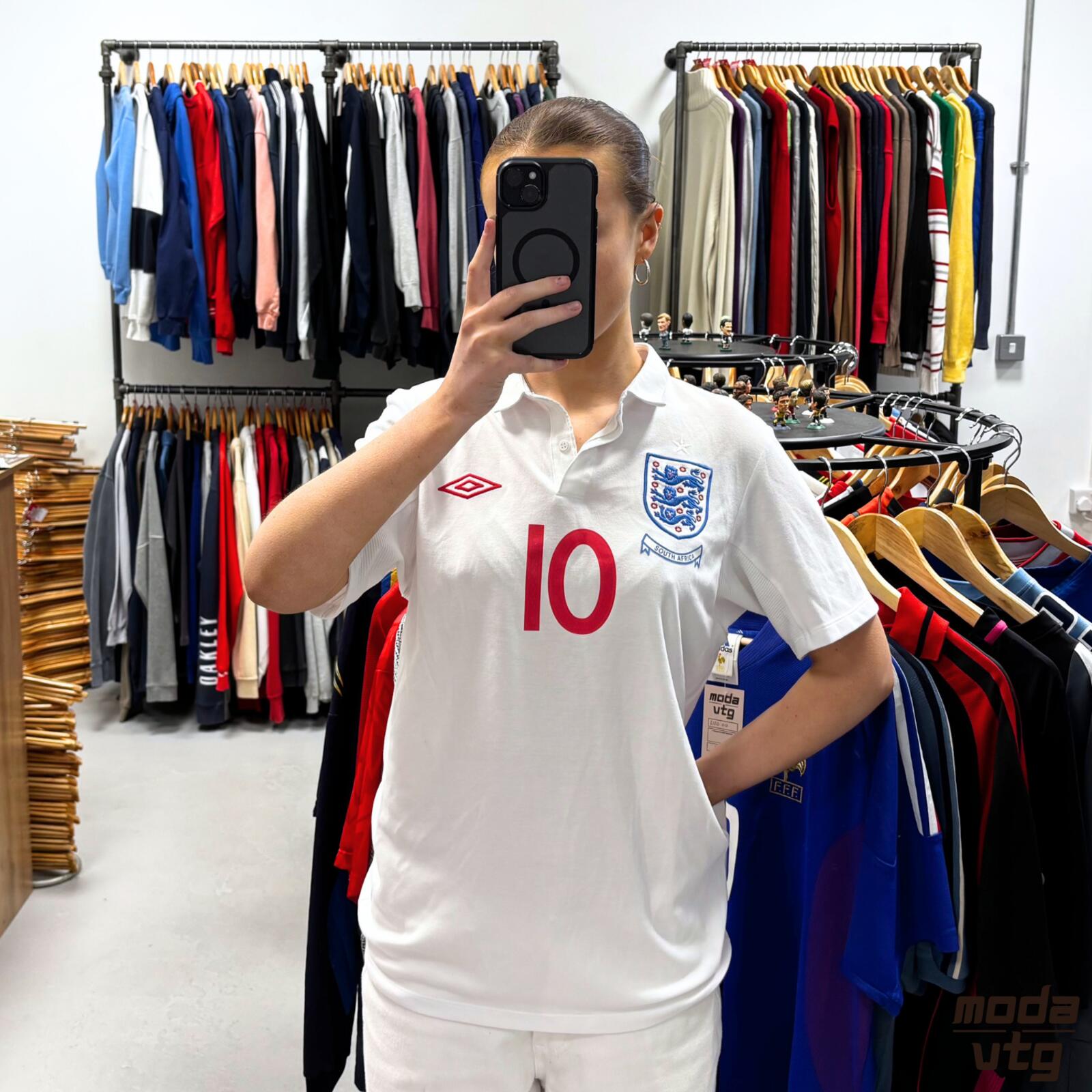 Vintage 2009/10 England Jersey White Small Umbro Retro Unisex Home Wayne Rooney