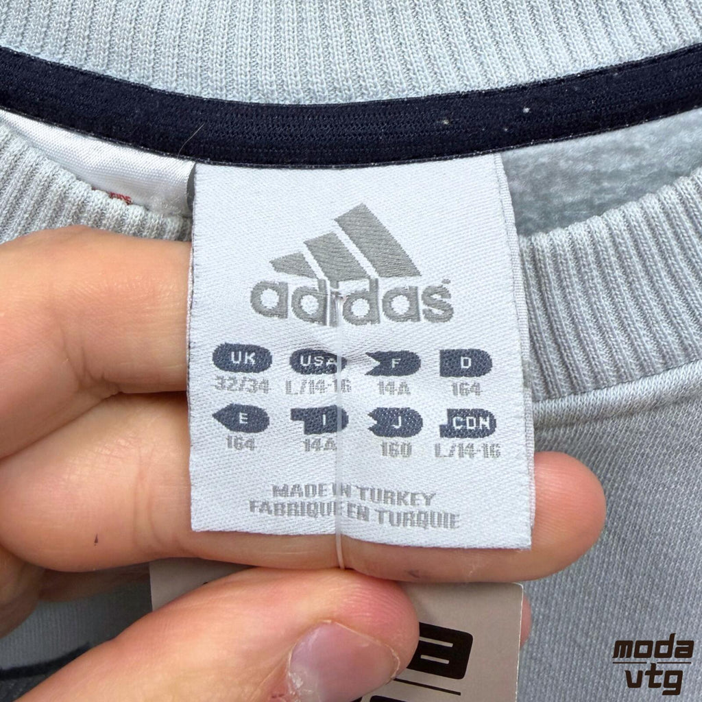 Vintage Y2K Adidas Sweatshirt Blue Small Retro Unisex