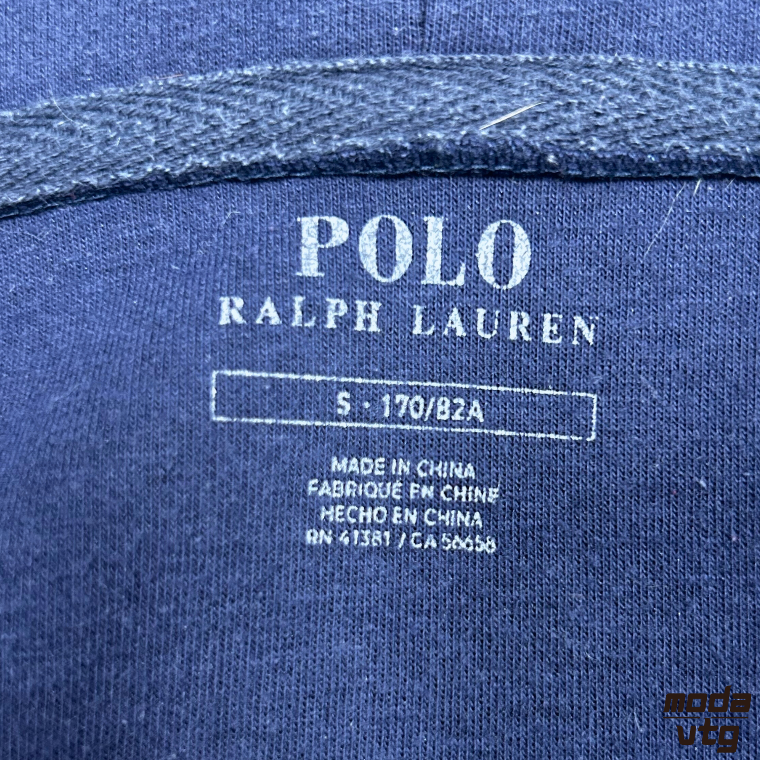 Vintage Y2K Ralph Lauren Hoodie Navy Small Retro Unisex Full Zip