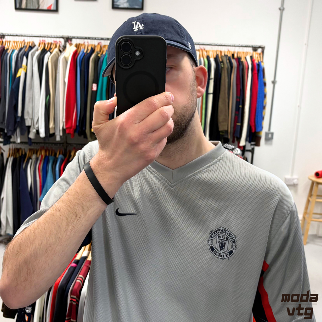 Vintage Y2K Manchester United Training Kit Grey XL Retro Unisex