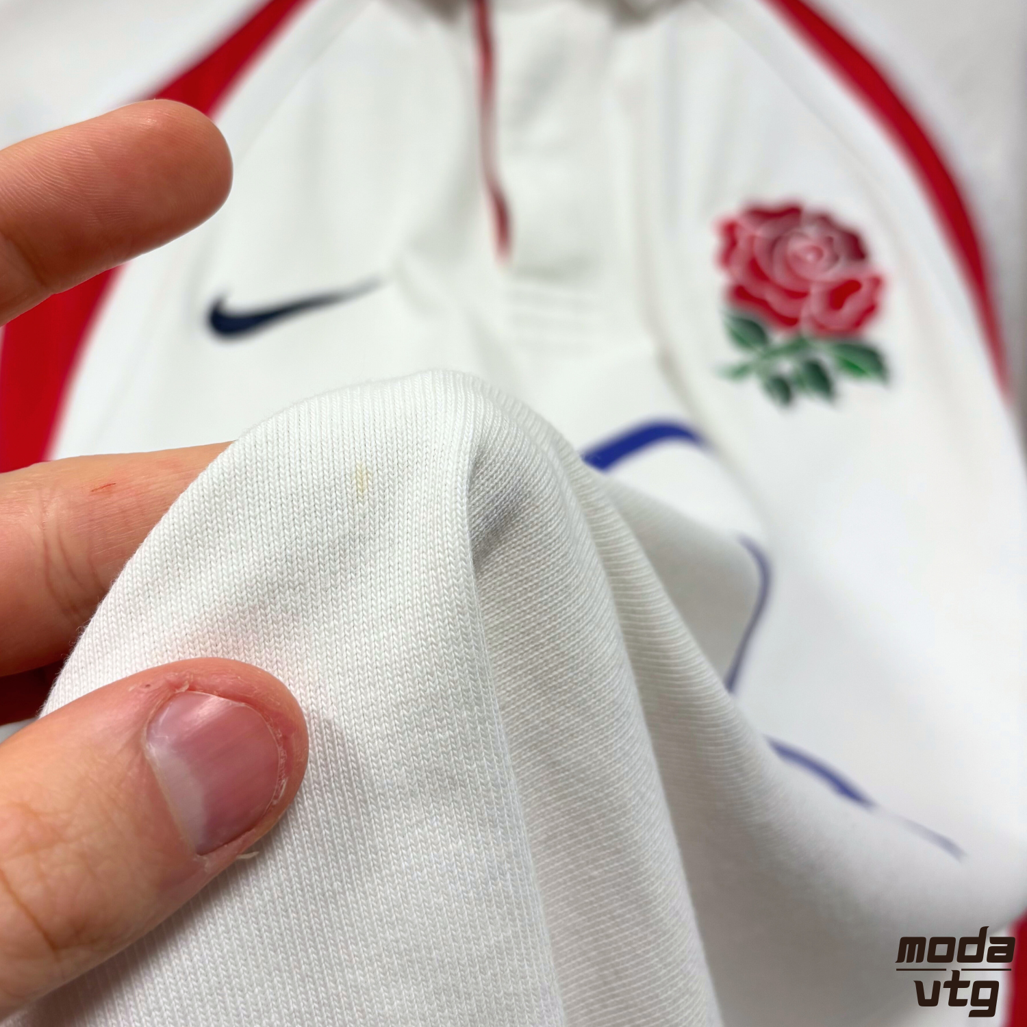 Vintage 2002/2003 England Rugby Union Nike Polo White Medium Home  Home