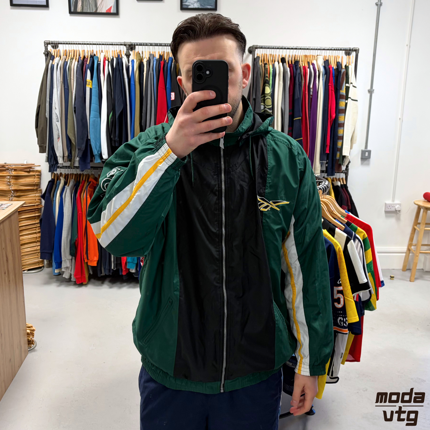 Vintage Y2K Reebok Track Jacket Green XXL Retro Festivals