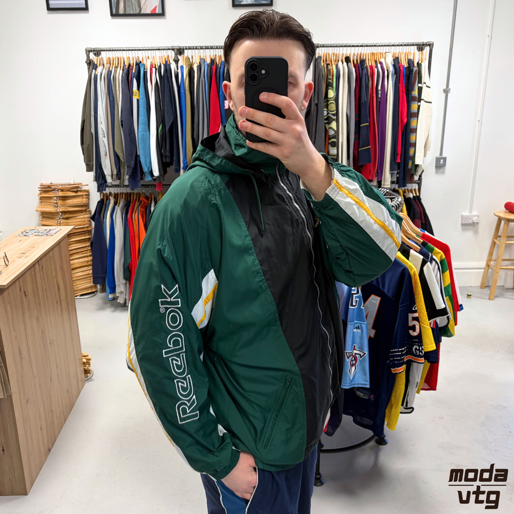Vintage Y2K Reebok Track Jacket Green XXL Retro Festivals