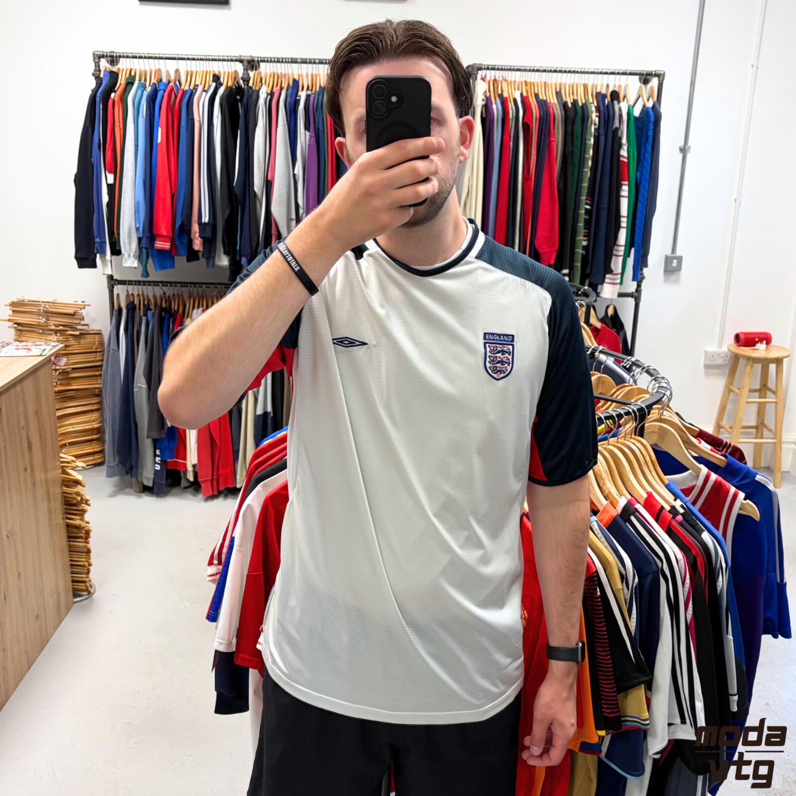 Vintage Y2K England Jersey White XL Retro Unisex Umbro