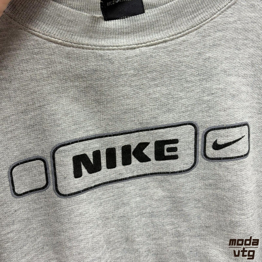 Vintage Y2K Nike Sweatshirt Grey Small Retro Unisex