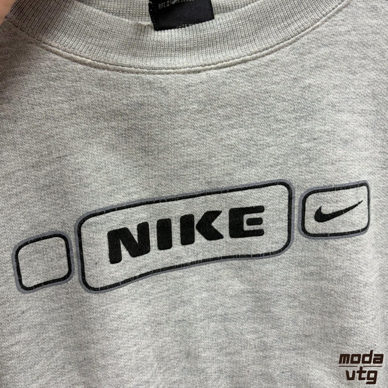 Vintage Y2K Nike Sweatshirt Grey Small Retro Unisex