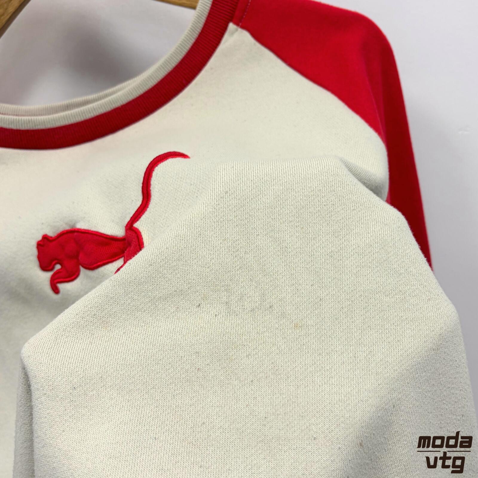 Vintage 90s Puma Sweatshirt Beige Medium Retro Unisex