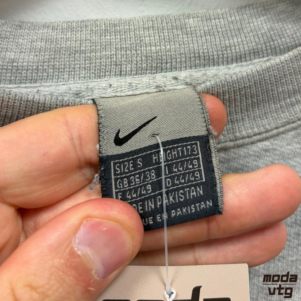 Vintage Y2K Nike Sweatshirt Grey Small Retro Unisex