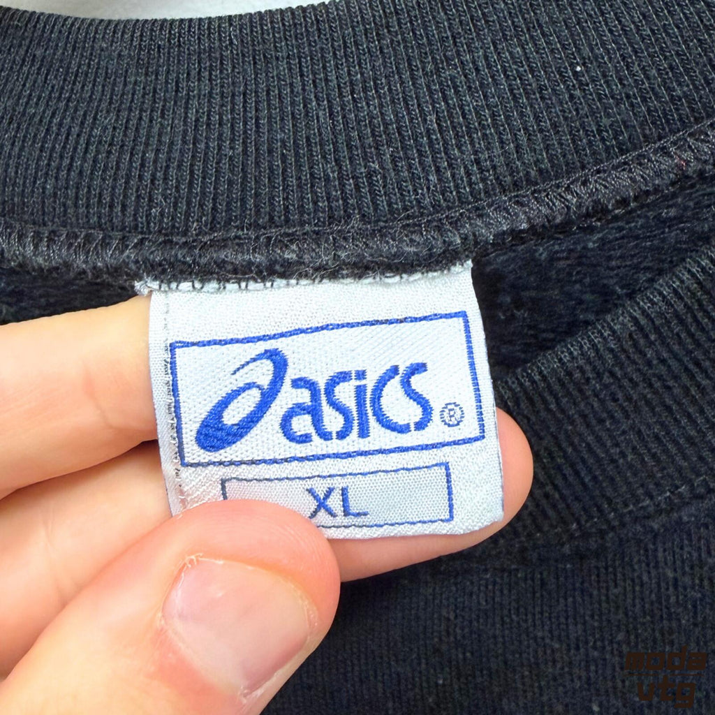 Vintage Y2K ASICS Sweatshirt Black XL Retro Unisex
