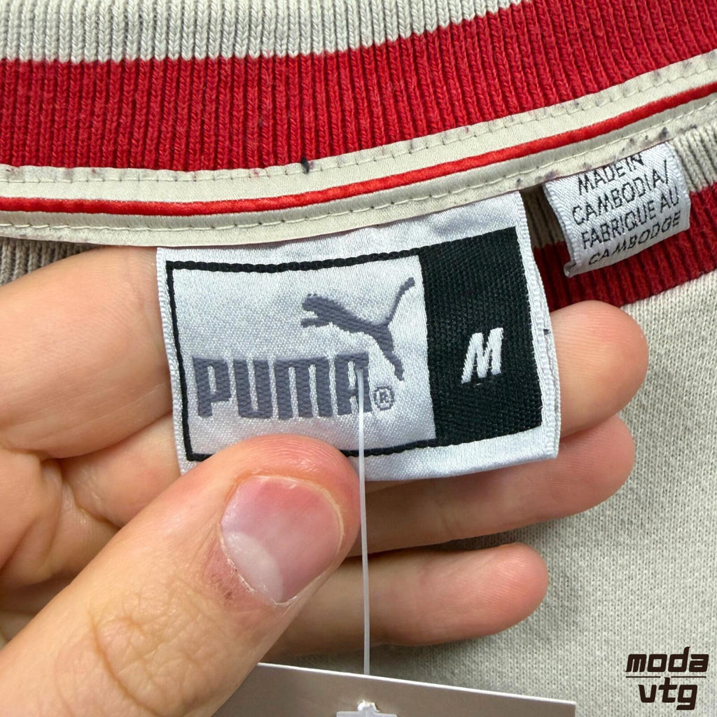 Vintage 90s Puma Sweatshirt Beige Medium Retro Unisex