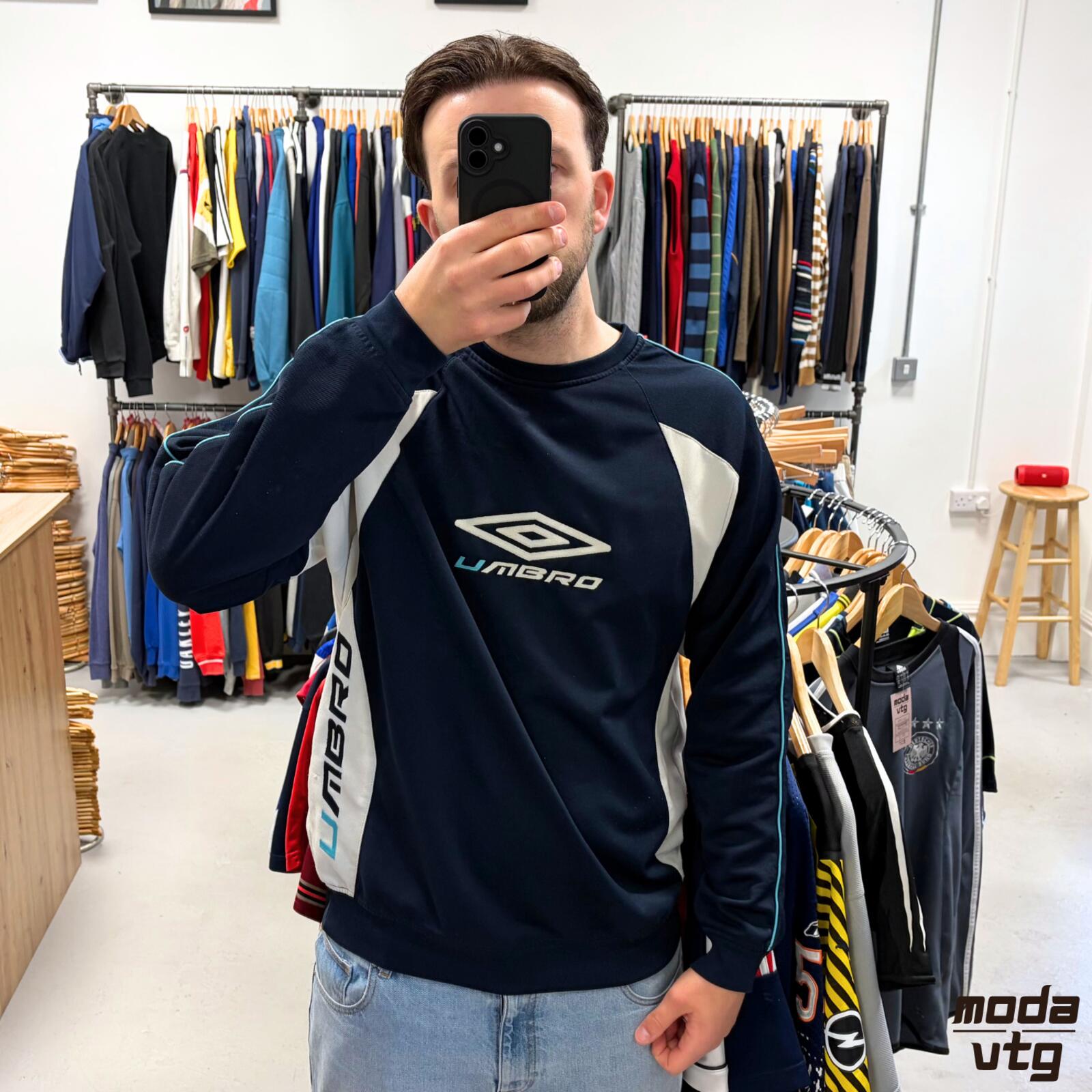 Vintage Y2K Umbro Sweatshirt Navy XL Retro Unisex