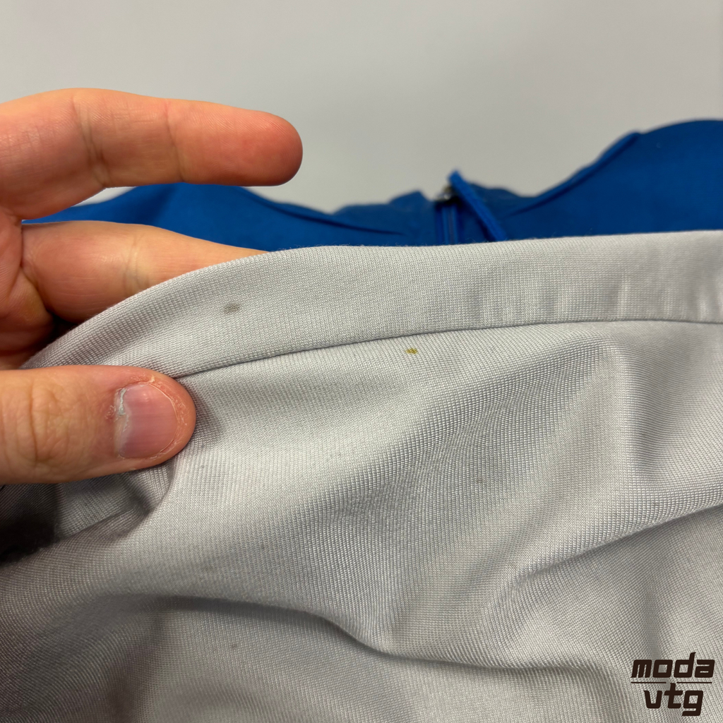 Vintage 90s Adidas Hoodie Blue Medium Polyester Quarter Zip