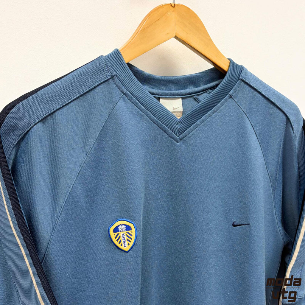 Vintage Y2K Leeds United Jersey Blue Large Retro Unisex Nike