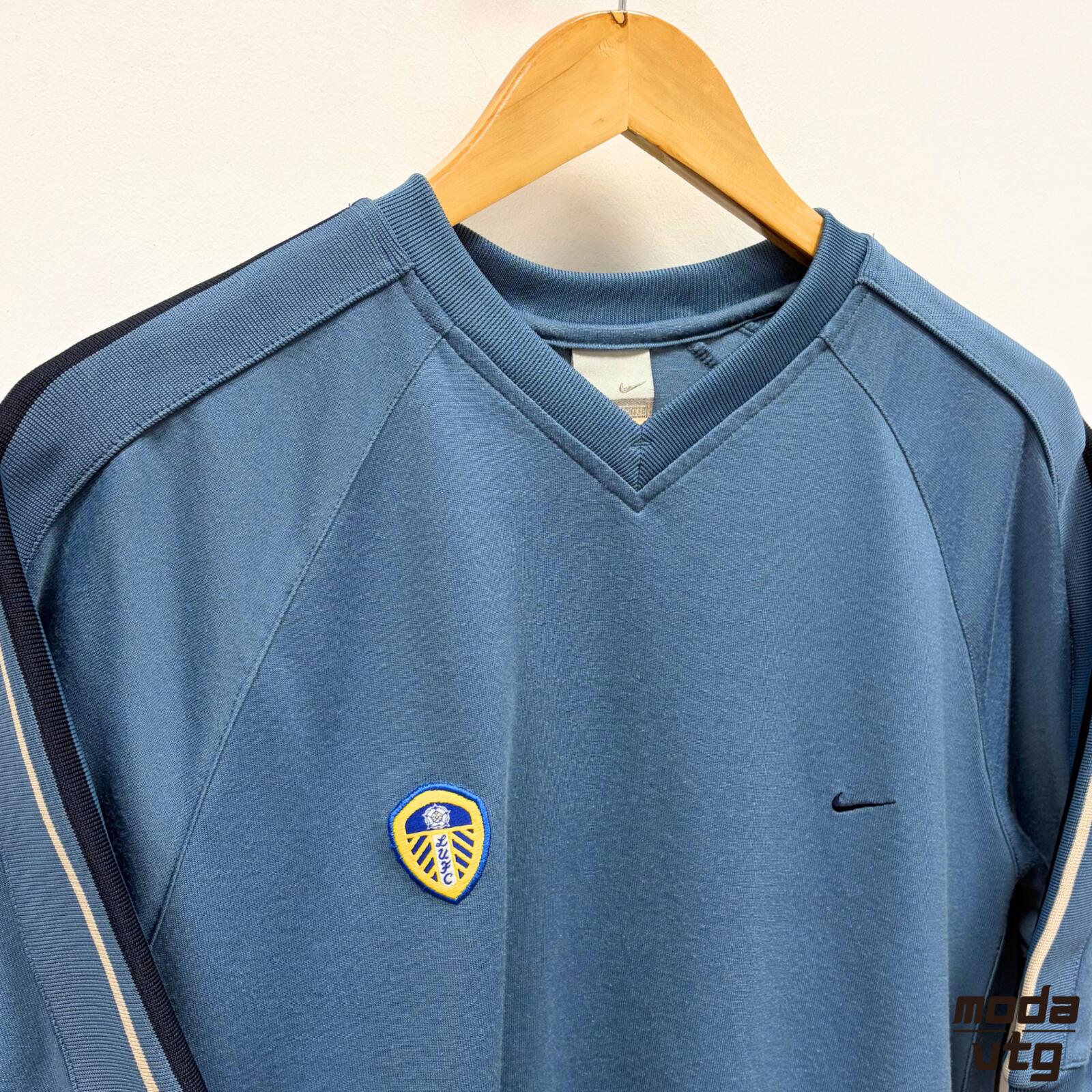 Vintage Y2K Leeds United Jersey Blue Large Retro Unisex Nike