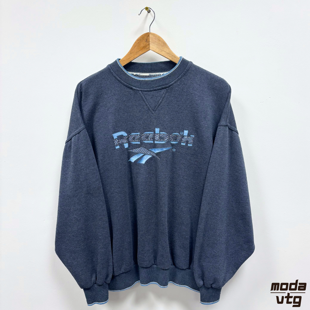 Vintage Y2K Reebok Sweatshirt Grey Large Crewneck Retro Sellout