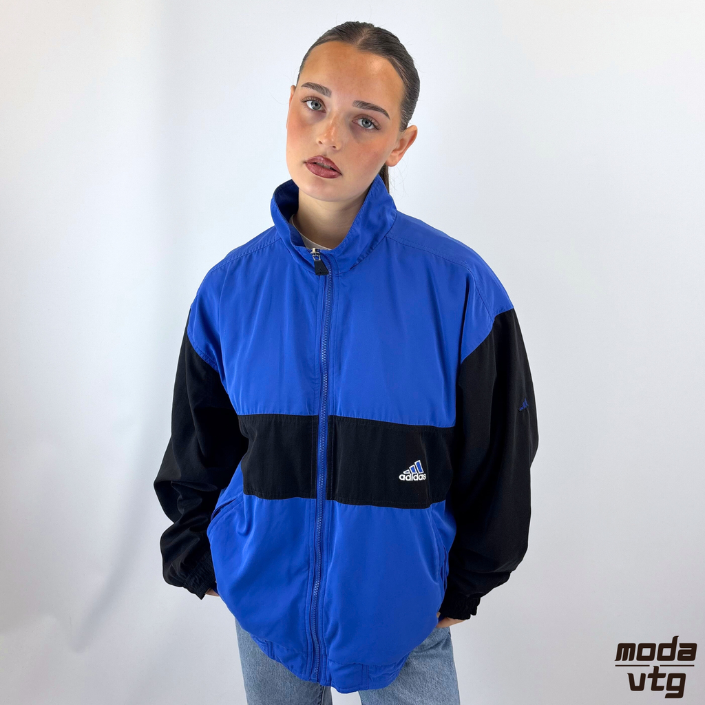 Vintage Y2K Adidas Track Jacket Blue Medium Retro