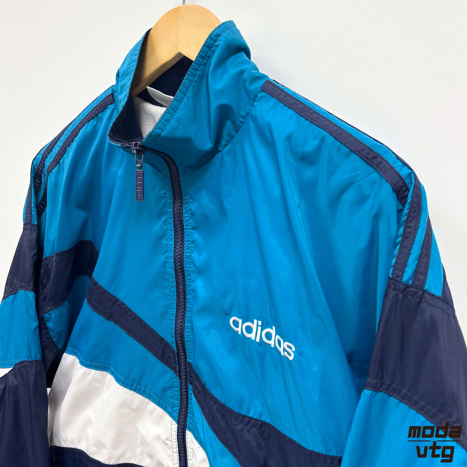 Vintage 90s Adidas Track Jacket Navy Medium Retro Festival