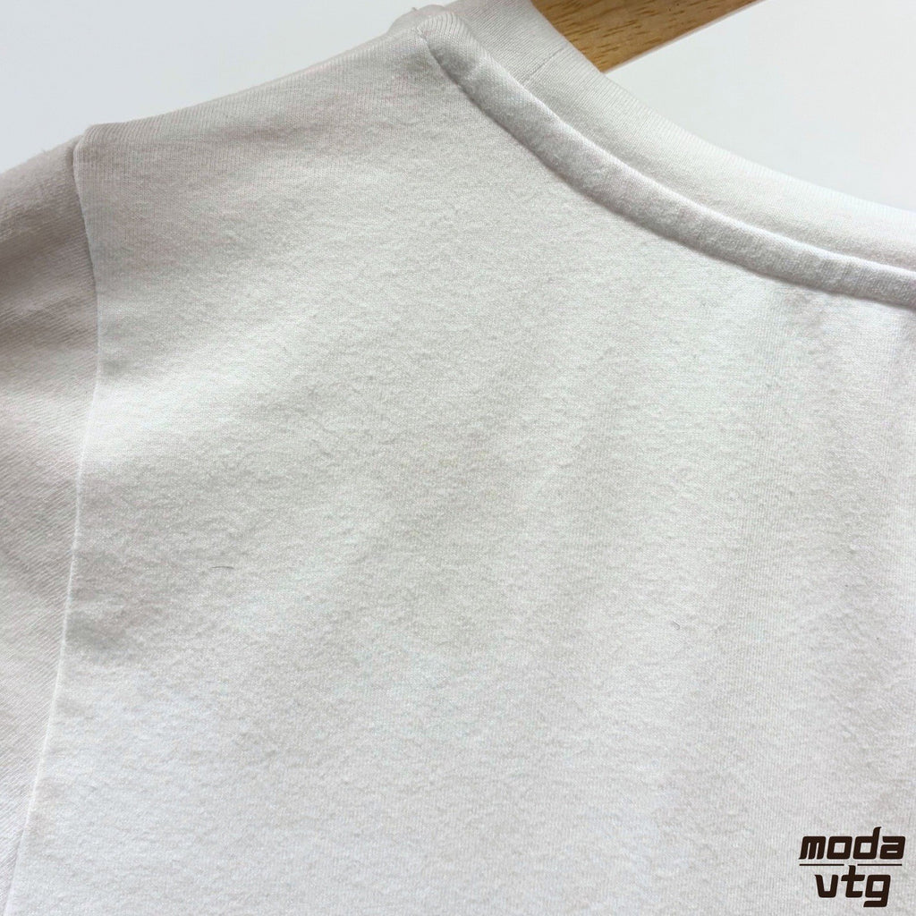 Armani Jeans T-Shirt White Womens Small Y2K Vintage Retro Summer Printed Design