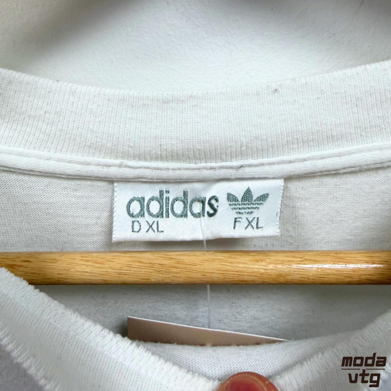 Vintage 90s Adidas T-Shirt White XL Retro Holiday Summer