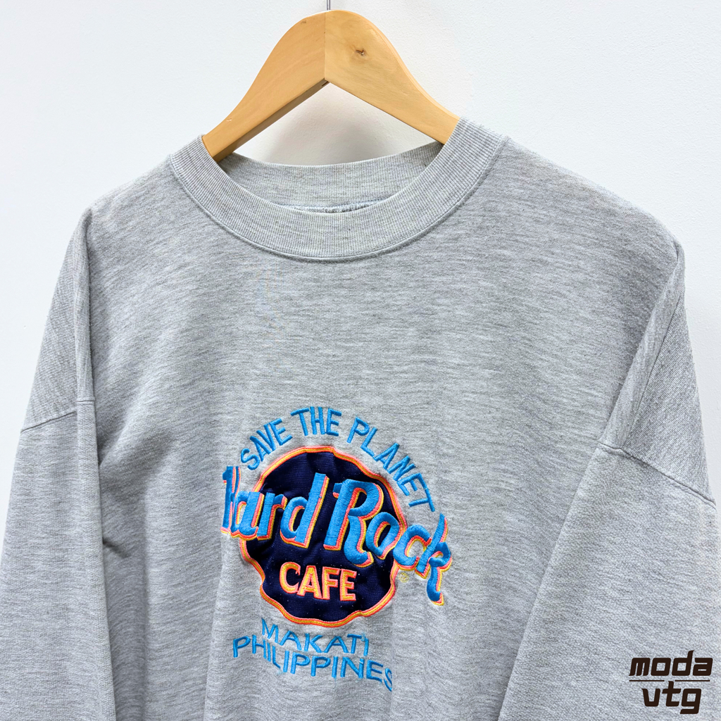 Vintage 90s Planet Hollywood Sweatshirt Grey Large Retro Makati Philippines