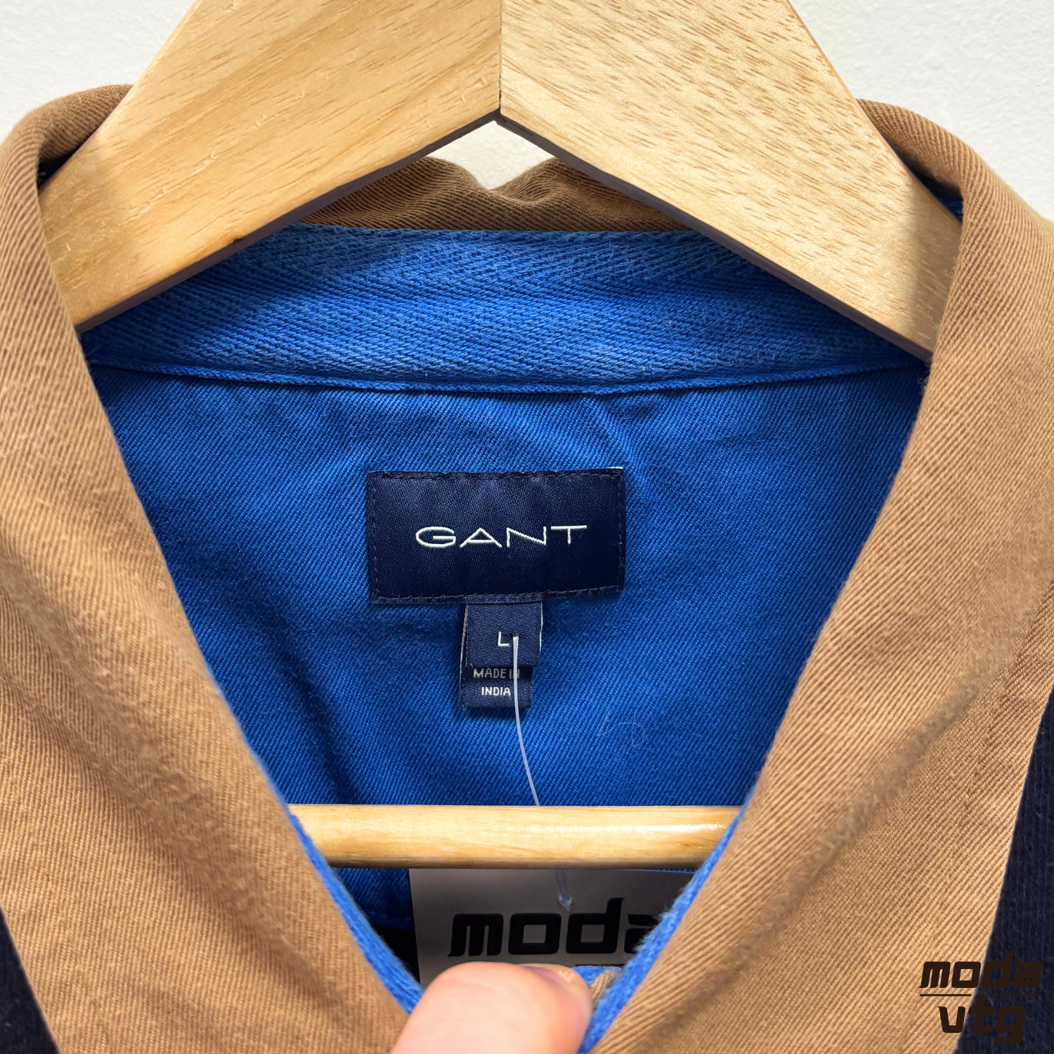 Vintage Y2K GANT Rugby Polo Navy Large Striped Retro