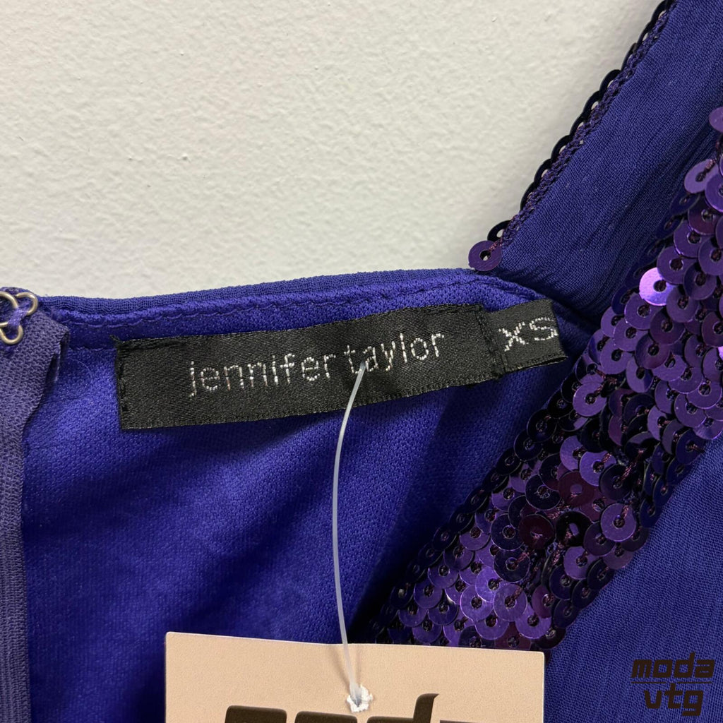 Vintage Y2K Jennifer Taylor Cami Top Purple Small Summer Sequins