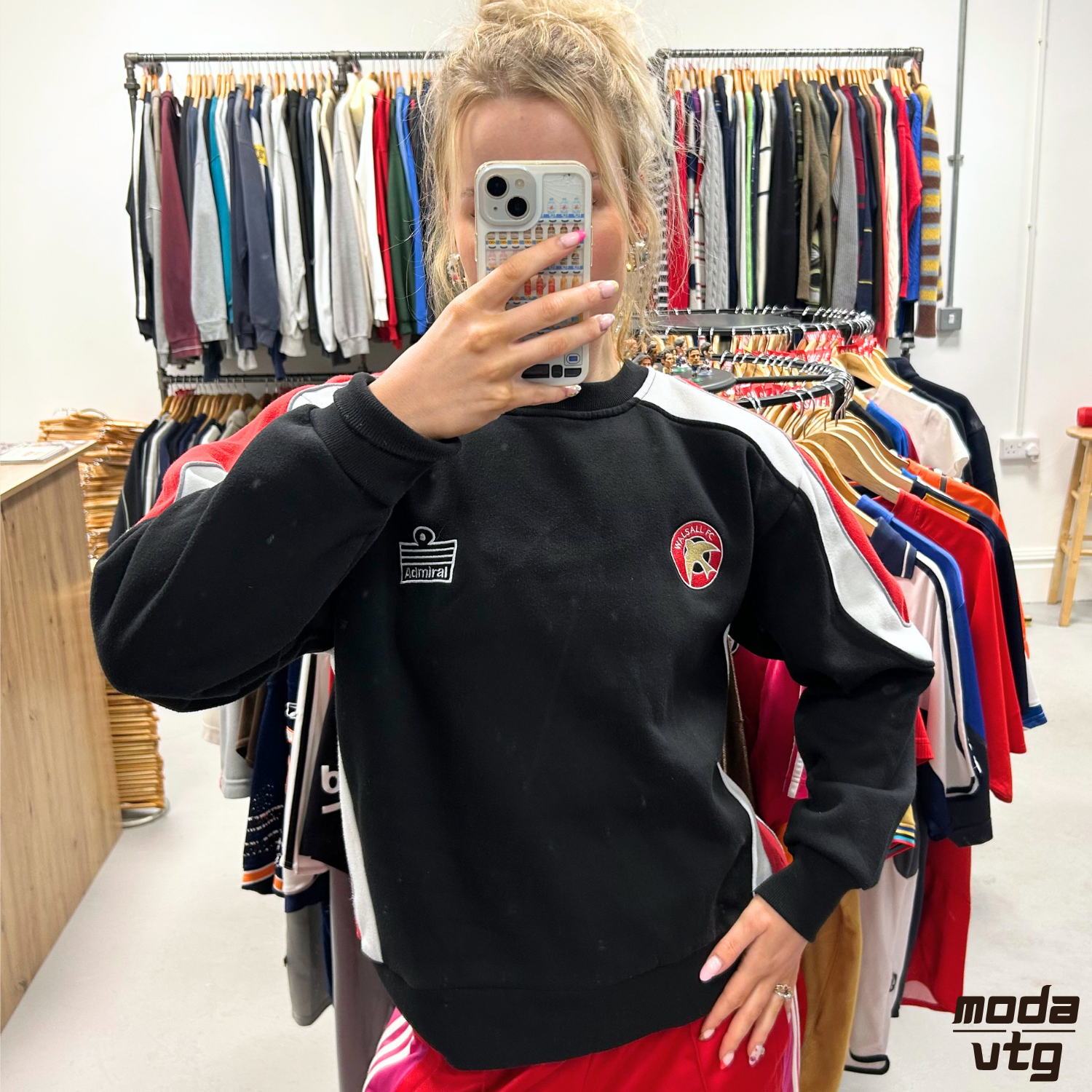 Vintage 2010 Walsall FC Sweatshirt Black Small Unisex Retro Admiral