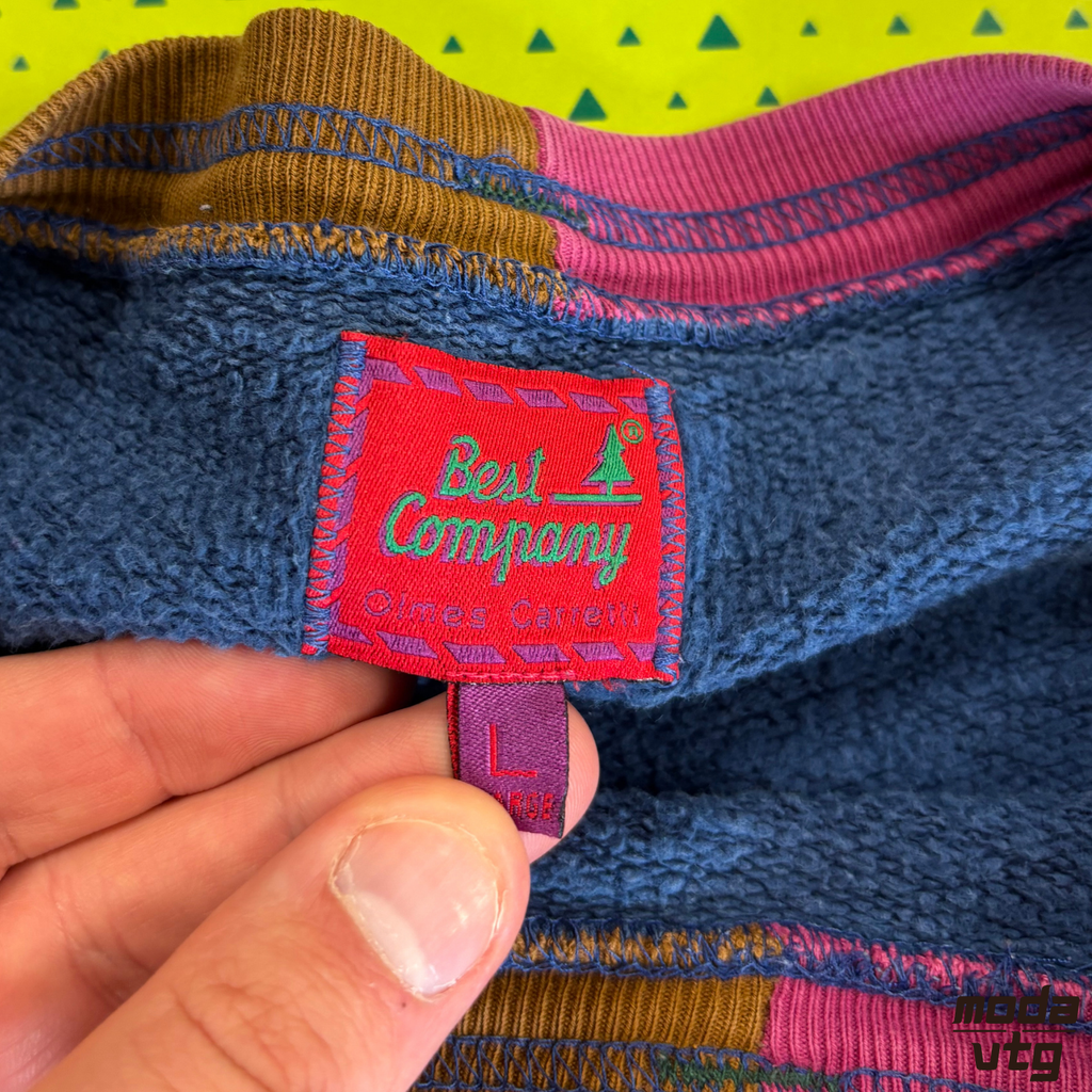 Vintage 90s Best Company Sweatshirt Blue Large Crewneck Embroidery