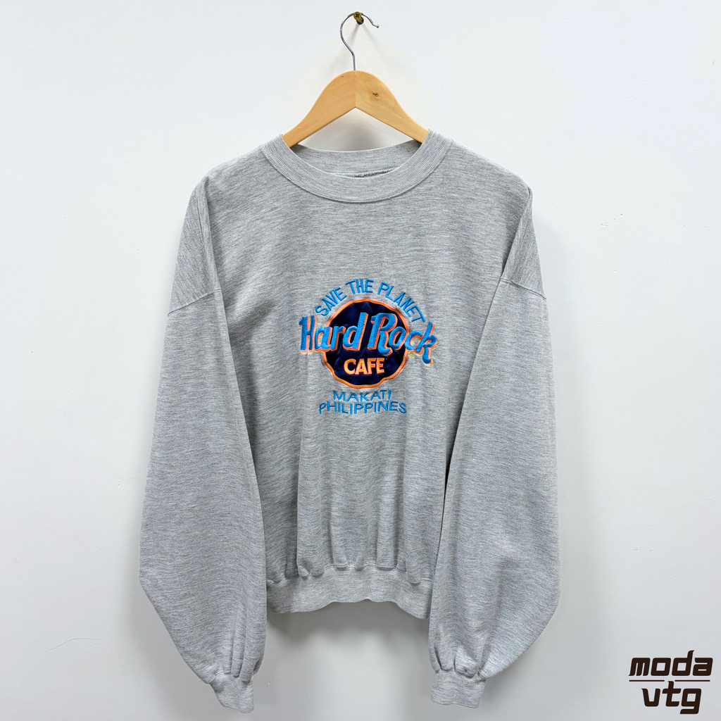 Vintage 90s Planet Hollywood Sweatshirt Grey Large Retro Makati Philippines