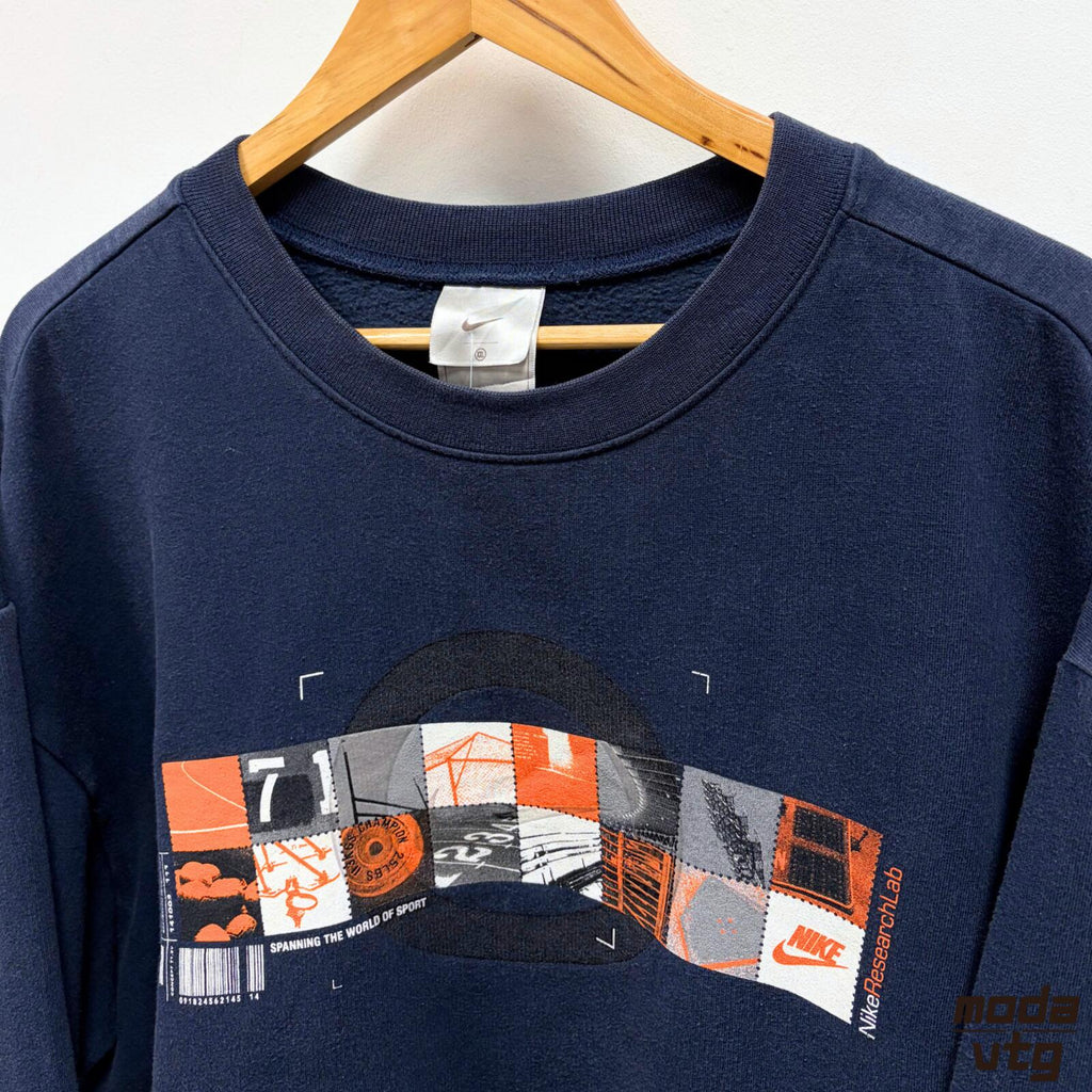 Vintage Y2K Nike Sweatshirt Navy XL Retro Unisex Graphic