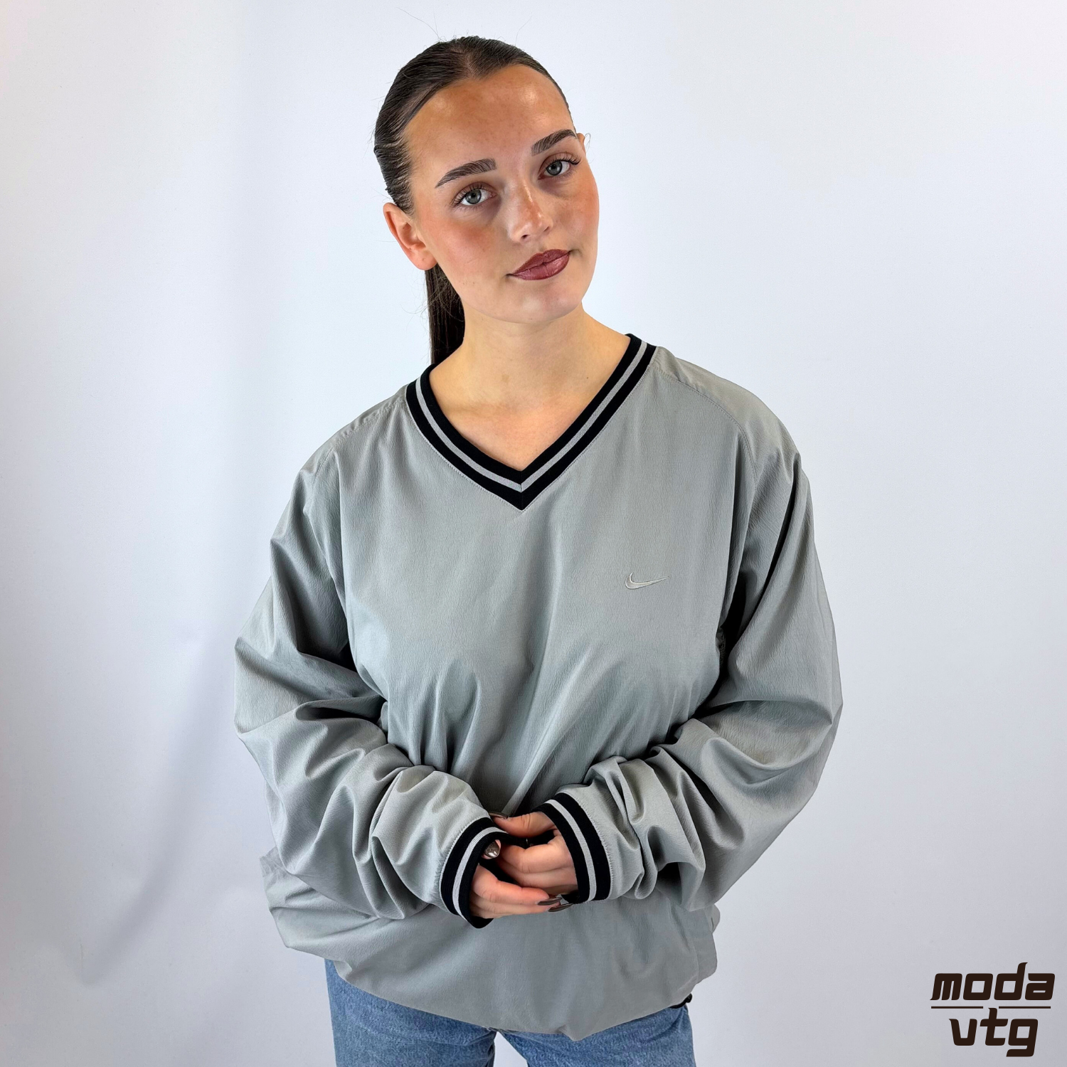 Vintage Y2K Nike Windbreaker Grey XL Pullover