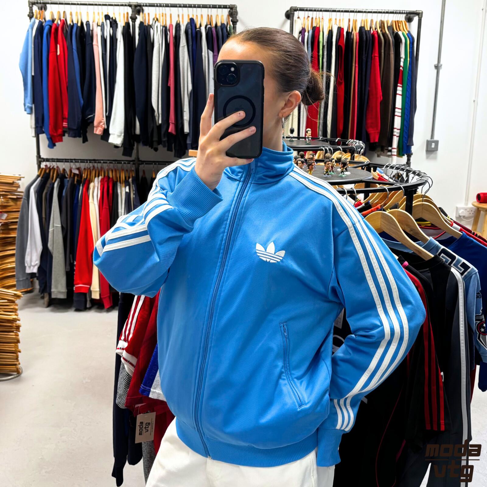 Vintage Y2K Adidas Track Jacket Blue Medium Retro Unisex
