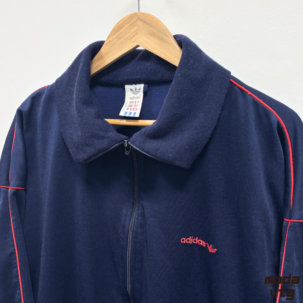Vintage 80s Adidas Track Jacket Navy Large Made In Yugoslavia