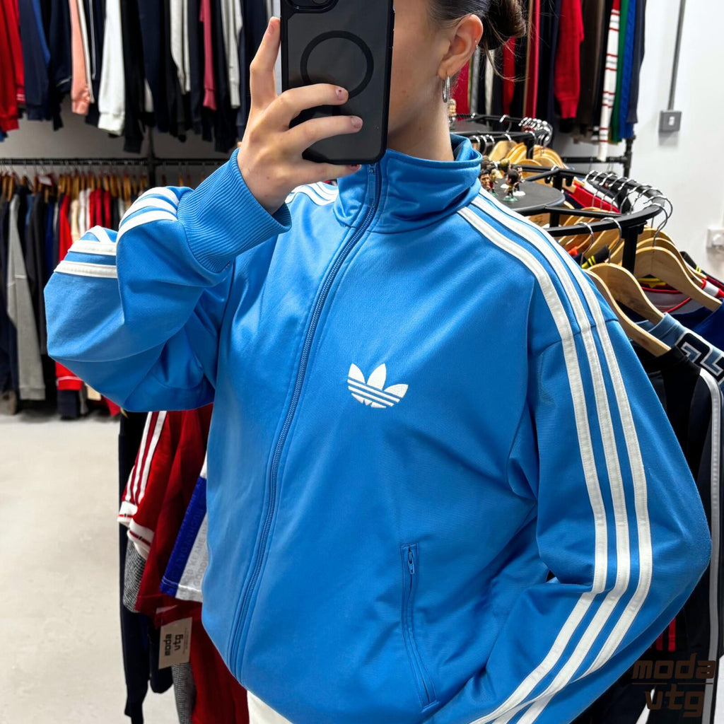 Vintage Y2K Adidas Track Jacket Blue Medium Retro Unisex